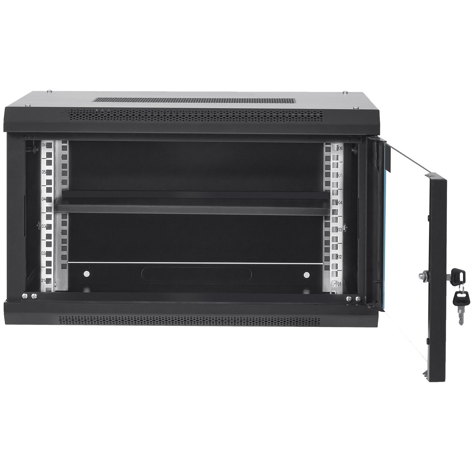 Desktops & Accessories: VEVOR 6U Wall Mount Network Server Cabinet, 15.5'' Deep, Server Rack Cabinet Enclosure, 200 lbs Max. Ground-mounted Load Capacity, with Locking Glass Door Side Panels, for IT Equipment, A/V Devices