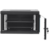 Desktops & Accessories: VEVOR 6U Wall Mount Network Server Cabinet, 15.5'' Deep, Server Rack Cabinet Enclosure, 200 lbs Max. Ground-mounted Load Capacity, with Locking Glass Door Side Panels, for IT Equipment, A/V Devices