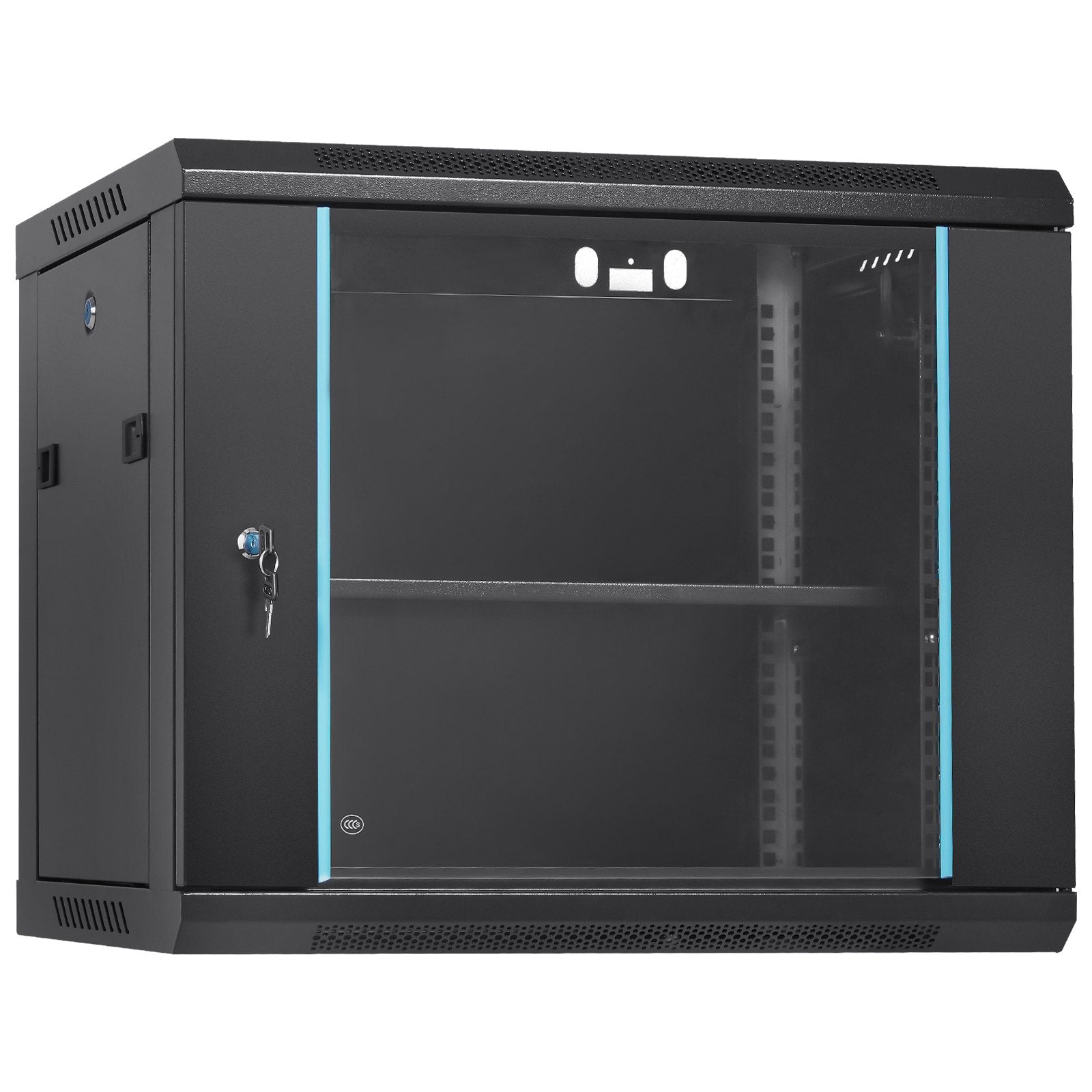 Basketball & Basketball Accessories: VEVOR 9U Wall Mount Network Server Cabinet, 39.37 cm Deep, Server Rack Cabinet Enclosure, 90.7 kg Max. Ground-mounted Load Capacity, with Locking Glass Door Side Panels, for IT Equipment, A/V Devices