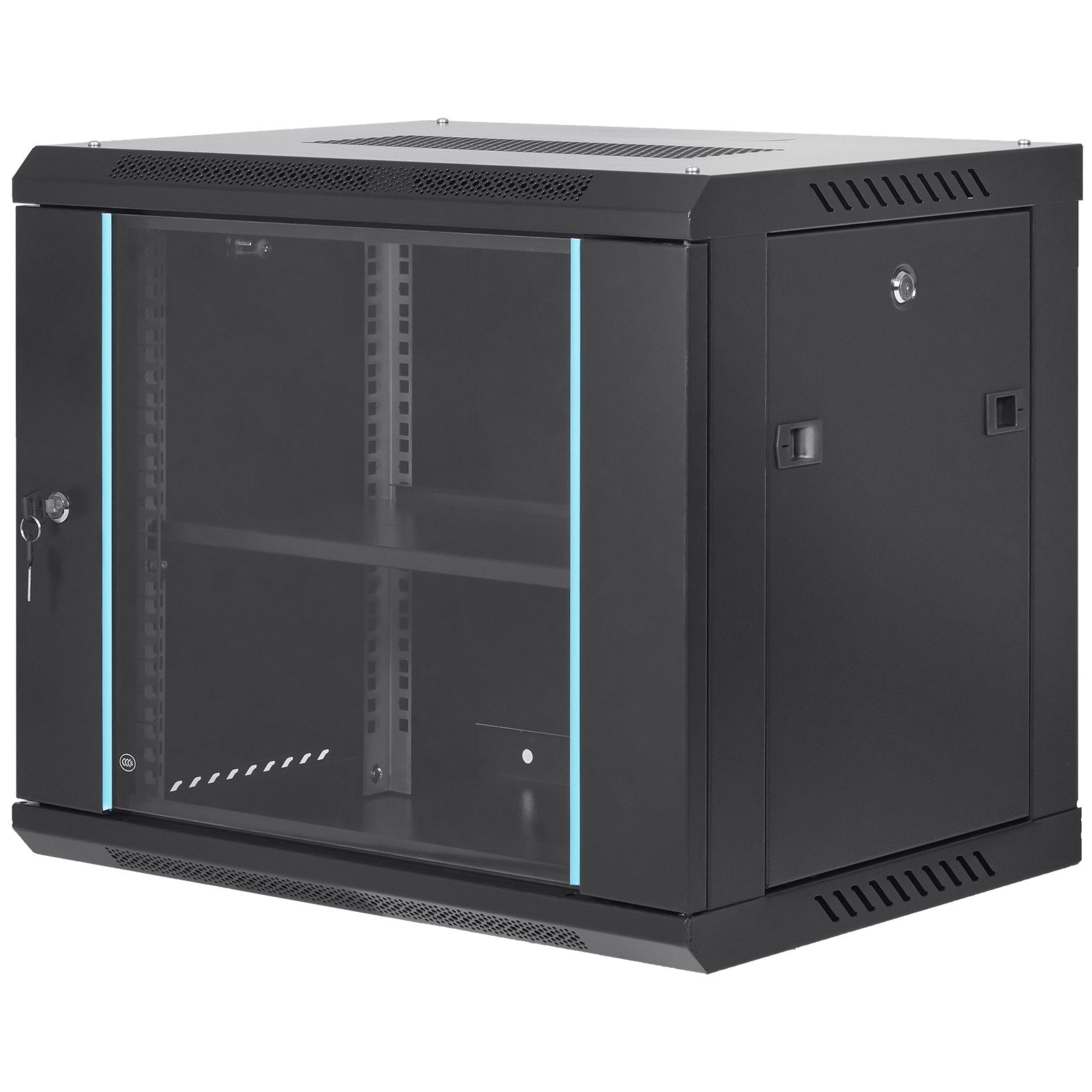 Basketball & Basketball Accessories: VEVOR 9U Wall Mount Network Server Cabinet, 39.37 cm Deep, Server Rack Cabinet Enclosure, 90.7 kg Max. Ground-mounted Load Capacity, with Locking Glass Door Side Panels, for IT Equipment, A/V Devices