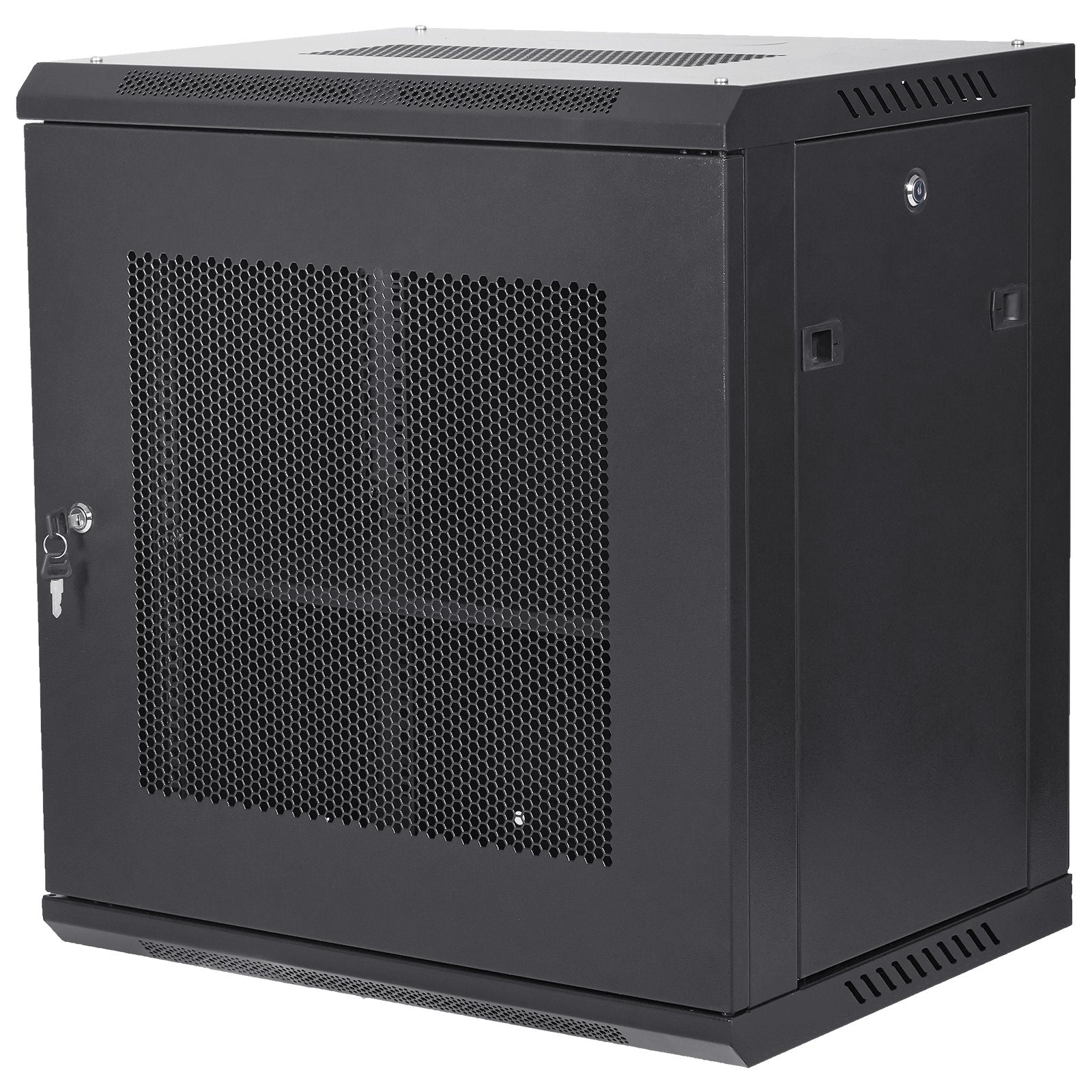Desktops & Accessories: VEVOR 12U Wall Mount Network Server Cabinet, 15.5'' Deep, Server Rack Cabinet Enclosure, 200 lbs Max. Ground-mounted Load Capacity, with Locking Door Side Panels, for IT Equipment, A/V Devices