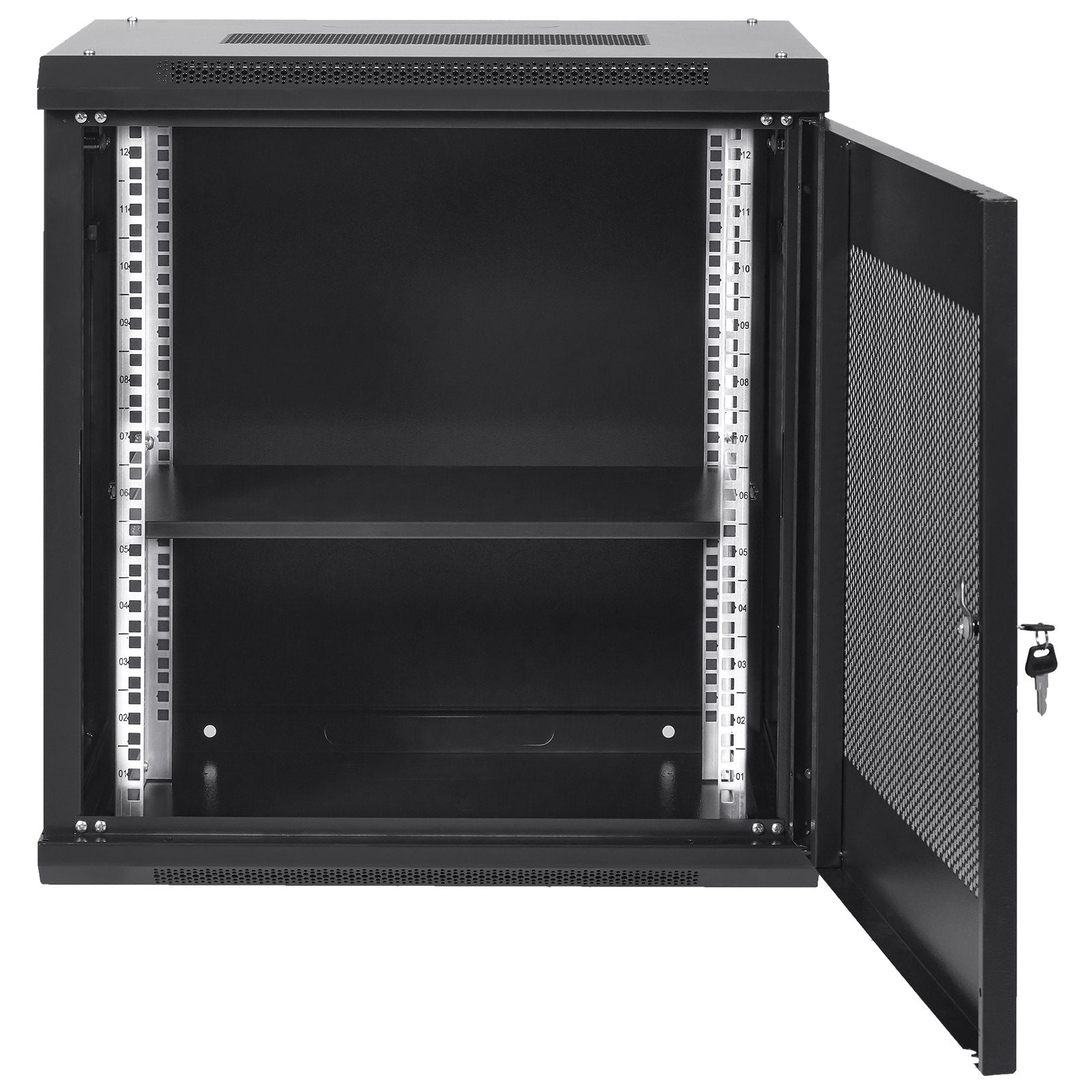 Desktops & Accessories: VEVOR 12U Wall Mount Network Server Cabinet, 15.5'' Deep, Server Rack Cabinet Enclosure, 200 lbs Max. Ground-mounted Load Capacity, with Locking Door Side Panels, for IT Equipment, A/V Devices