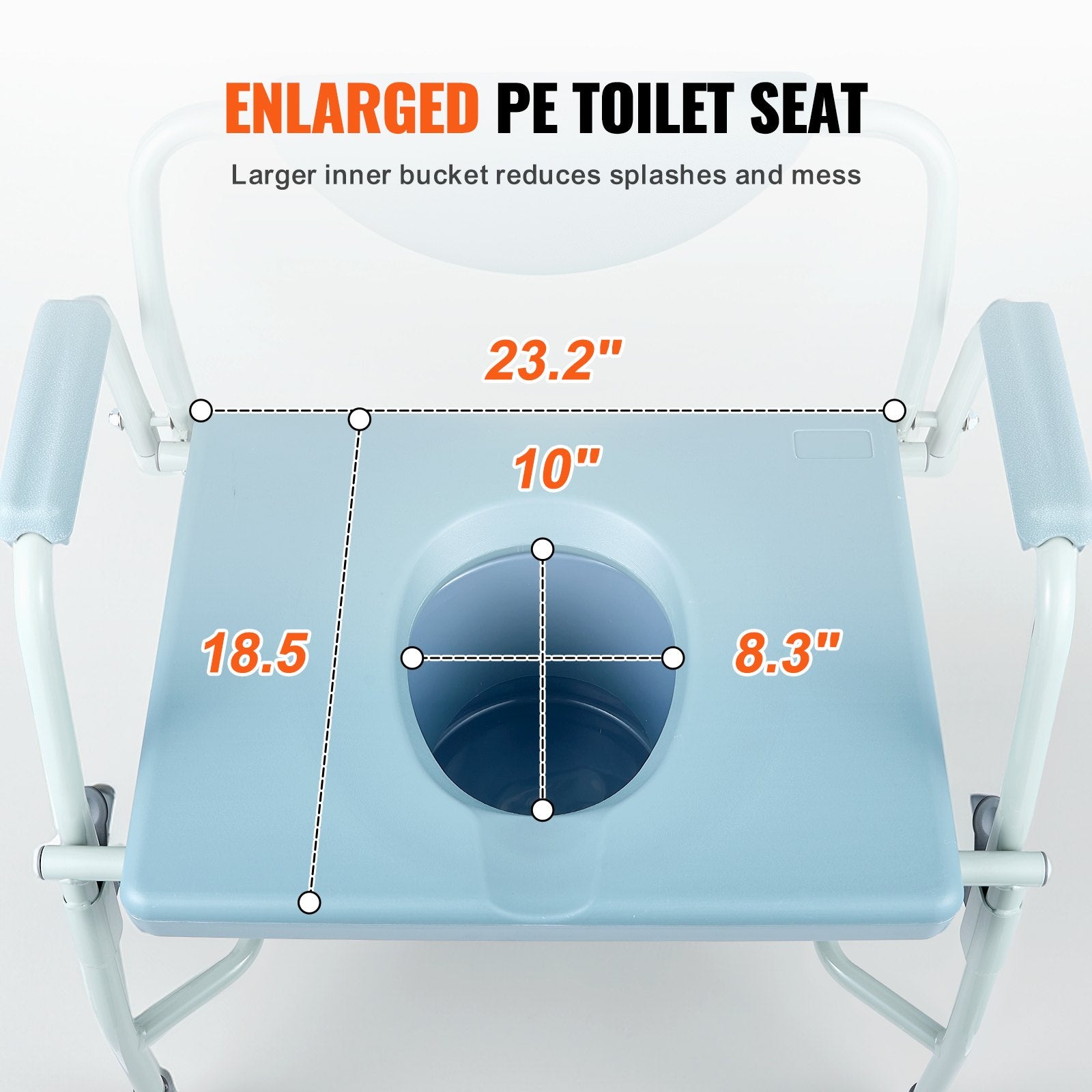Cosmetics: VEVOR Commode Chair, Bedside Commode with Drop-Down Arms and Detachable Backrest, 5-Level Adjustable Height, 7L Removable Bucket, Easy to Assemble, 1000LBS Capacity, Portable Toilet for Adults Seniors