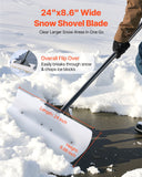 Gardening Tools: VEVOR Snow Pusher Shovel, 61 cm Wide Outdoor Snowplow Shovel with Ergonomic Grip, HDPE Plastic Blade, Winter Shovels with Segmented Handle, Portable Snow Removal Tool for Driveway Garden Camping