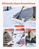 Gardening Tools: VEVOR Snow Pusher Shovel, 61 cm Wide Outdoor Snowplow Shovel with Ergonomic Grip, HDPE Plastic Blade, Winter Shovels with Segmented Handle, Portable Snow Removal Tool for Driveway Garden Camping