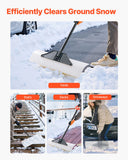 Gardening Tools: VEVOR Snow Pusher Shovel, 76.2 cm Outdoor Snowplow Shovel with Ergonomic Grip, HDPE Plastic Blade, Winter Shovels with Segmented Handle, Metal Edged Strip, Portable Snow Removal Tool for Driveway