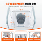 Mobility & Accessibility: VEVOR Commode Chair, Bedside Commode with Padded Seat and Arms, 7-Level Adjustable Height, 5.8L Removable Bucket, Easy to Assemble, 350 LBS Capacity, Raised Toilet Seat for Adults Seniors