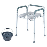Mobility & Accessibility: VEVOR Commode Chair, Bedside Commode with Padded Seat and Arms, 7-Level Adjustable Height, 5.8L Removable Bucket, Easy to Assemble, 350 LBS Capacity, Raised Toilet Seat for Adults Seniors