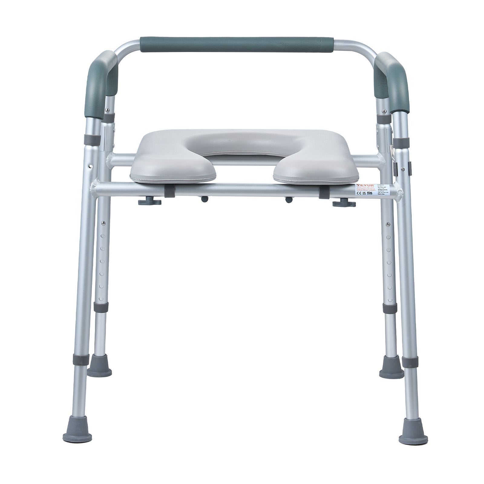 Commode Chair, Bedside Commode with Padded Seat and Arms, 7-Level Adjustable Height, 5.8L Removable Bucket, Easy to Assemble, 350 LBS Capacity, Raised Toilet Seat for Adults Seniors