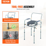 Mobility & Accessibility: VEVOR Commode Chair, Bedside Commode with Wider Toilet Seat, 7-Level Adjustable Height, 5.8L Removable Bucket, Easy to Assemble, 350 LBS Capacity, Raised Toilet Seat for Adults Seniors