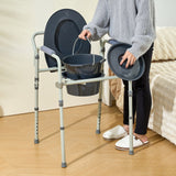 Mobility & Accessibility: VEVOR Commode Chair, Bedside Commode with Wider Toilet Seat, 7-Level Adjustable Height, 5.8L Removable Bucket, Easy to Assemble, 350 LBS Capacity, Raised Toilet Seat for Adults Seniors