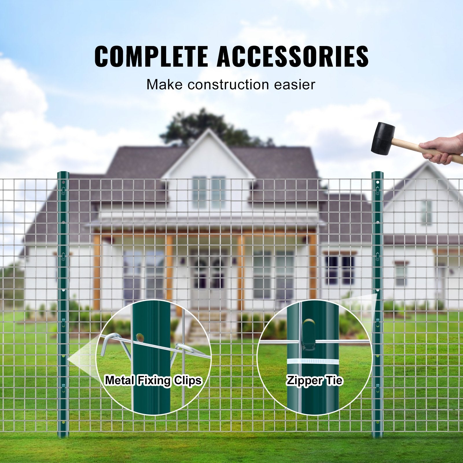 Vases & Table Decor: VEVOR 3 Feet Fence Post, 10 Pack U-Channel Heavy Duty Metal Fence Posts, Sturdy Steel Fence Stakes for Garden Yard, Lawn, Farms and Outdoor Wire Fencing, Green