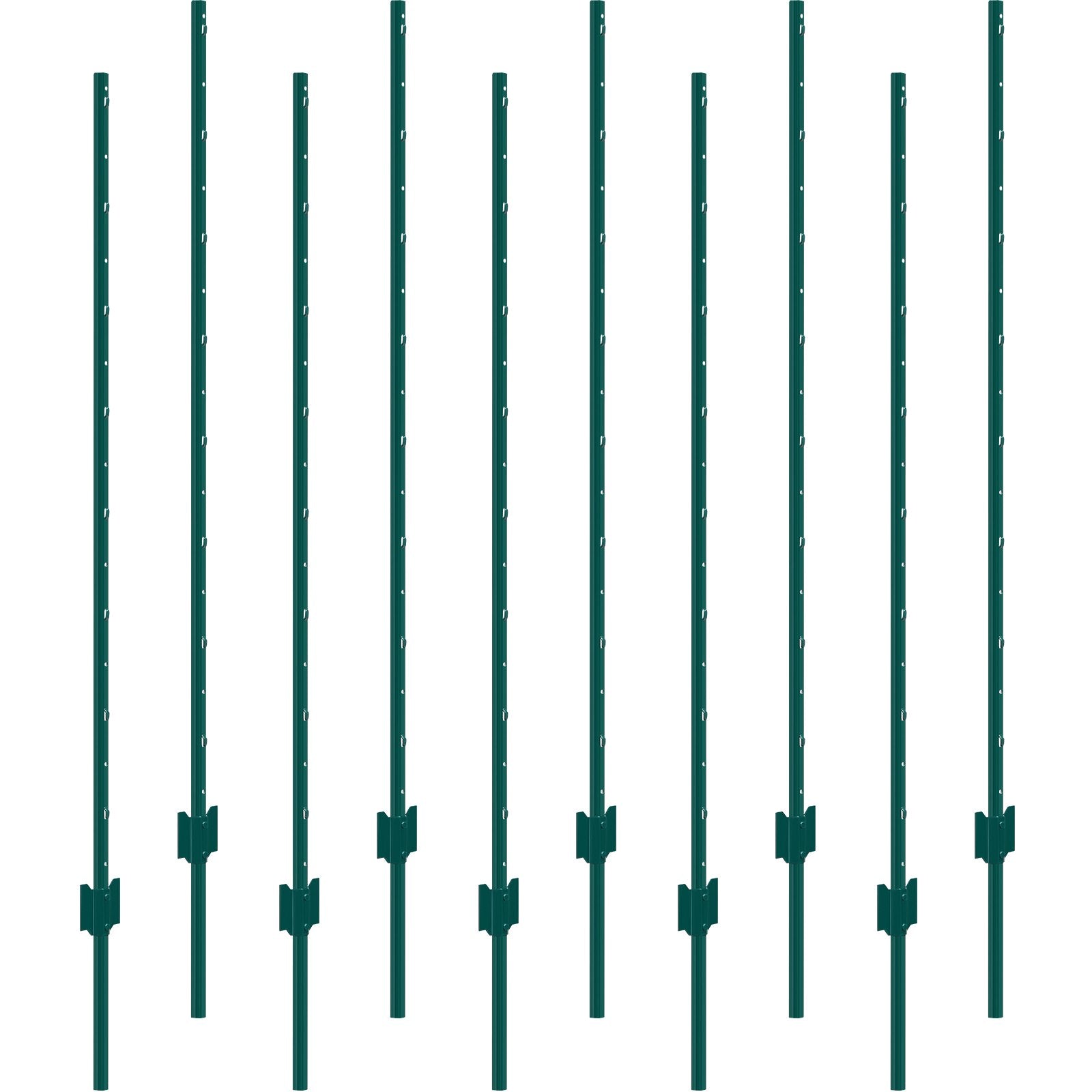 Traffic Control & Parking Tools: VEVOR 5 Feet Fence Post 10 Pack T-Post Heavy Duty Metal Fence Posts Green