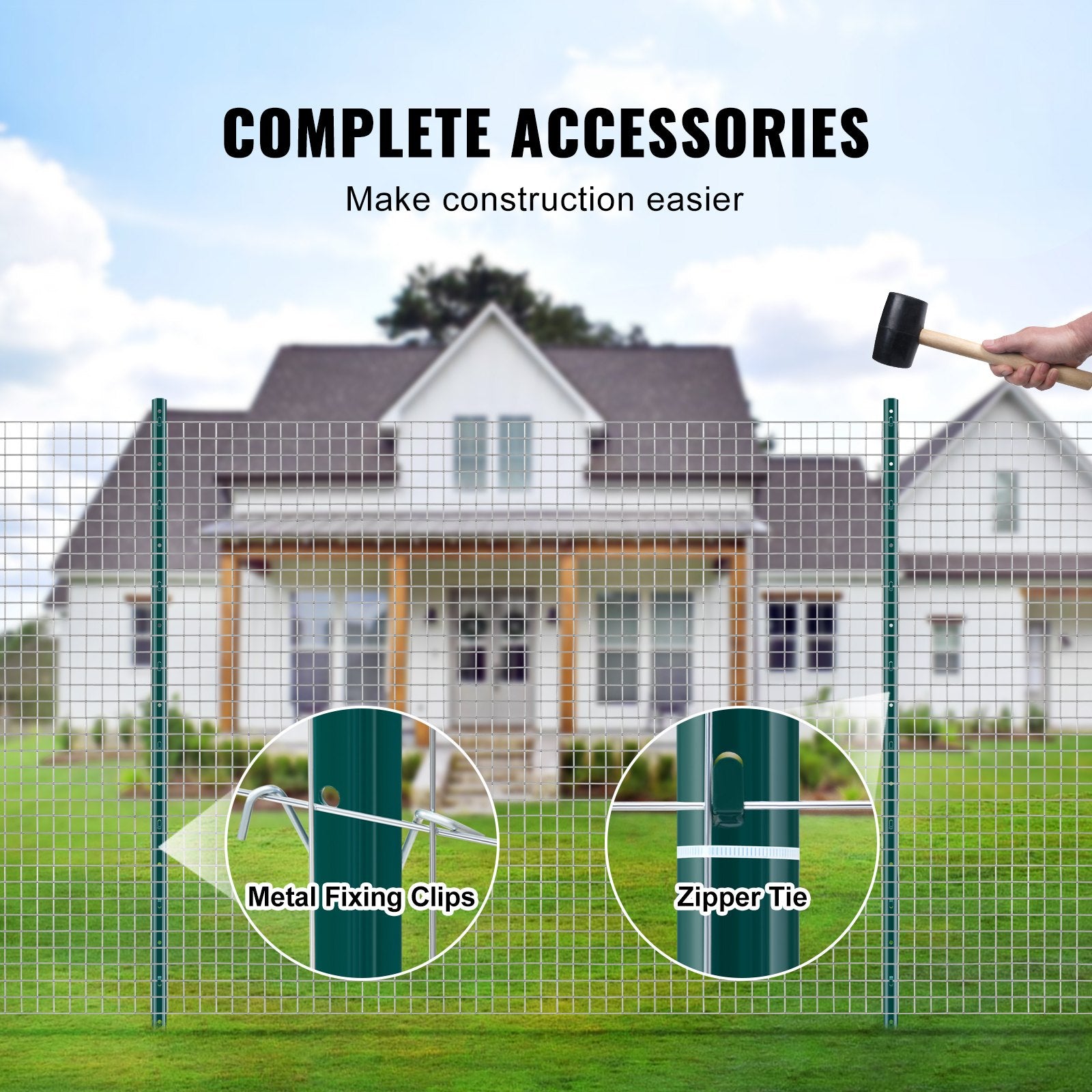 Traffic Control & Parking Tools: VEVOR 5 Feet Fence Post 10 Pack T-Post Heavy Duty Metal Fence Posts Green