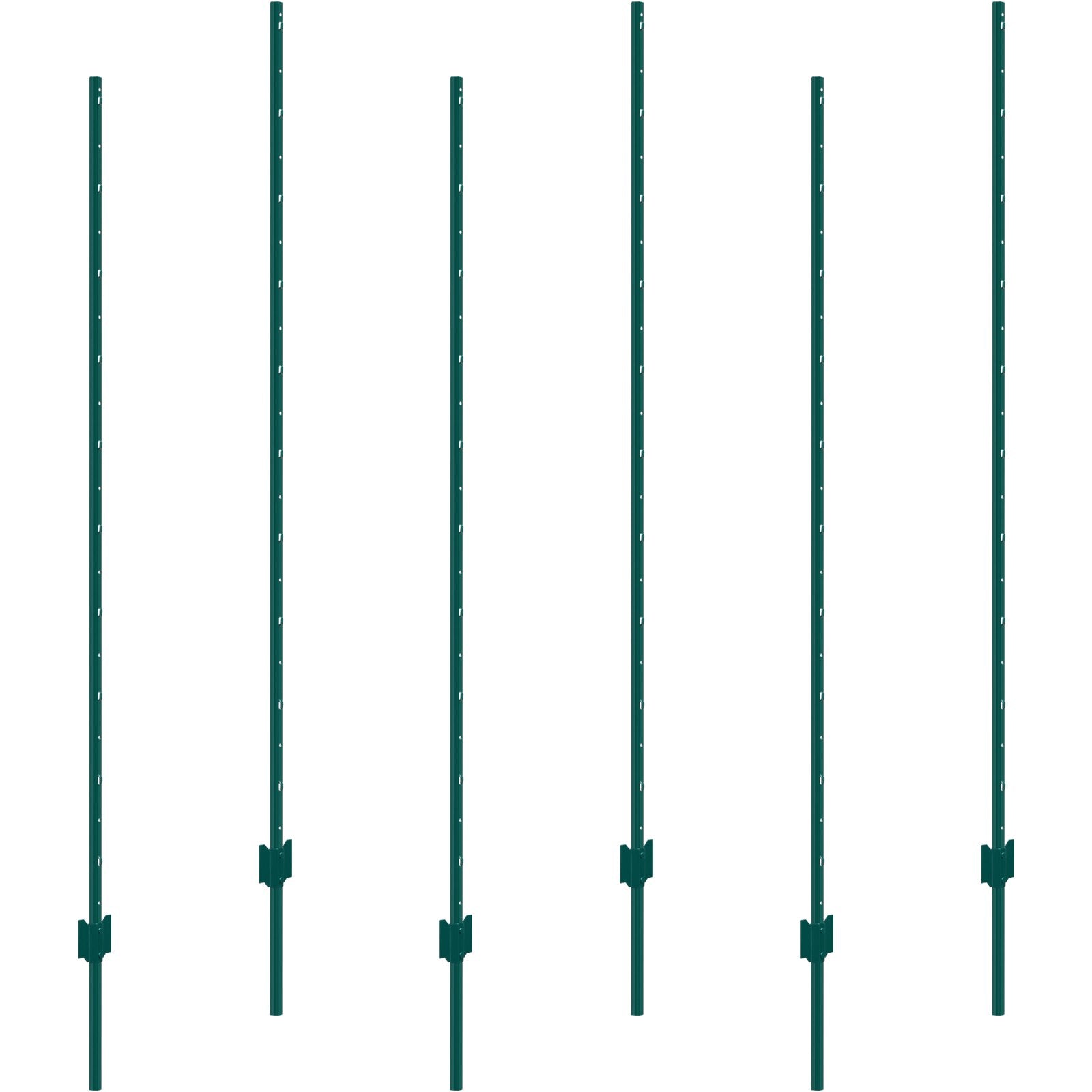 Traffic Control & Parking Tools: VEVOR 6 Feet Fence Post 6 Pack T-Post Heavy Duty Metal Fence Posts Green