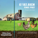 Traffic Control & Parking Tools: VEVOR 6 Feet Fence Post 6 Pack T-Post Heavy Duty Metal Fence Posts Green