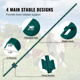 Traffic Control & Parking Tools: VEVOR 6 Feet Fence Post 6 Pack T-Post Heavy Duty Metal Fence Posts Green