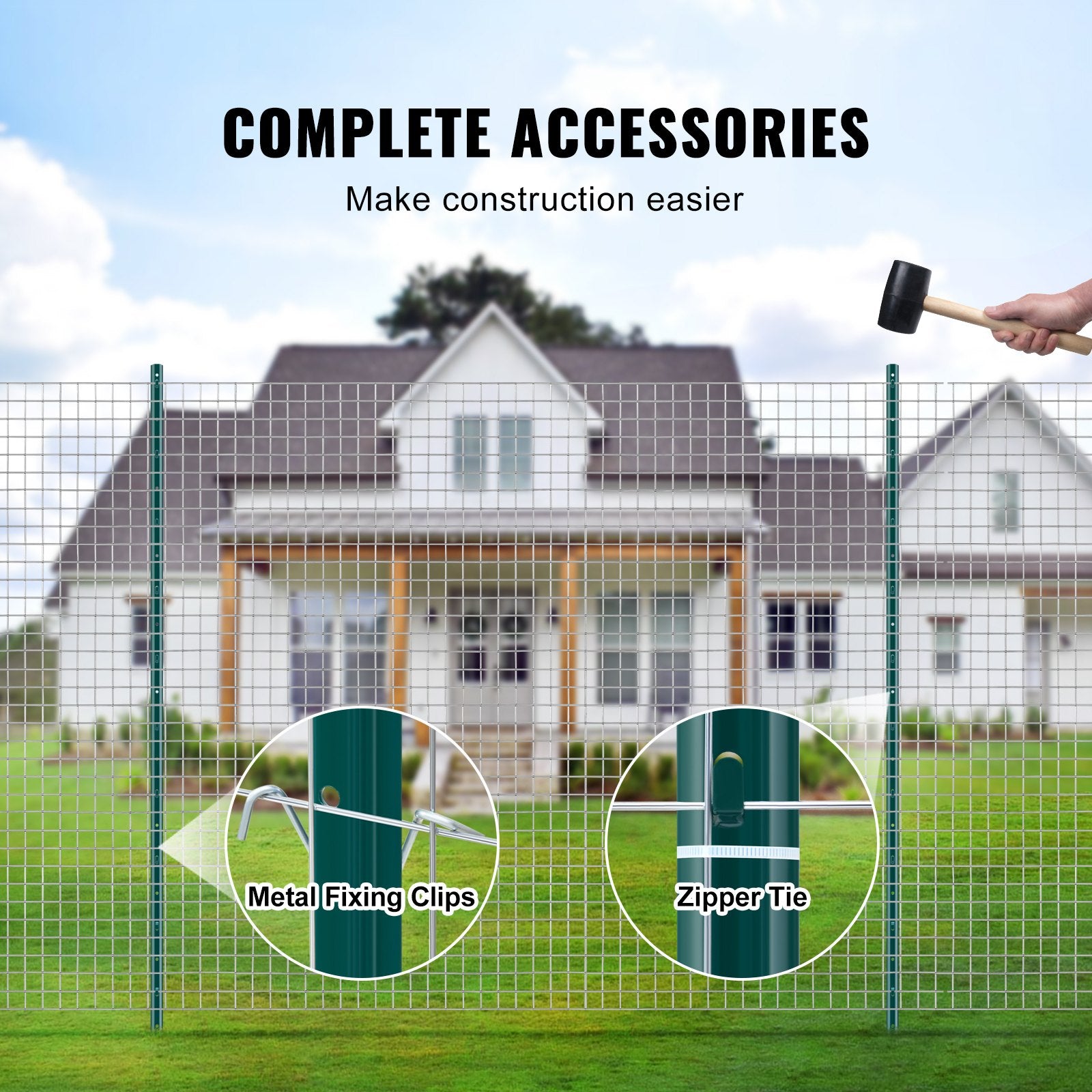 Traffic Control & Parking Tools: VEVOR 6 Feet Fence Post 6 Pack T-Post Heavy Duty Metal Fence Posts Green