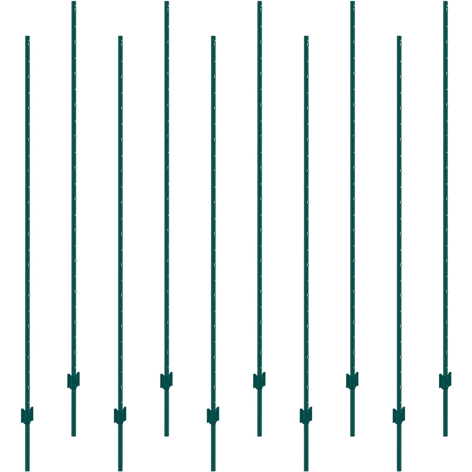 Fencing: VEVOR 7 Feet Fence Post, 10 Pack U-Channel Heavy Duty Metal Fence Posts, Sturdy Steel Fence Stakes for Garden Yard, Lawn, Farms and Outdoor Wire Fencing, Green
