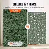 Artificial Wall Plants: VEVOR Ivy Privacy Fence, 990 x 2490 mm  Artificial Green Wall Screen, Greenery Ivy Fence with Mesh Cloth Backing and Strengthened Joint, Faux Hedges Vine Leaf Decoration for Outdoor Garden, Yard