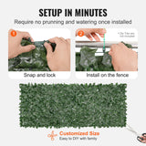 Artificial Wall Plants: VEVOR Ivy Privacy Fence, 990 x 2490 mm  Artificial Green Wall Screen, Greenery Ivy Fence with Mesh Cloth Backing and Strengthened Joint, Faux Hedges Vine Leaf Decoration for Outdoor Garden, Yard