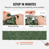 Artificial Wall Plants: VEVOR Ivy Privacy Fence, 39 x 198in Artificial Green Wall Screen, Greenery Ivy Fence with Mesh Cloth Backing and Strengthened Joint, Faux Hedges Vine Leaf Decoration for Outdoor Garden, Yard, Balcony