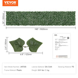 Artificial Wall Plants: VEVOR Ivy Privacy Fence, 39 x 198in Artificial Green Wall Screen, Greenery Ivy Fence with Mesh Cloth Backing and Strengthened Joint, Faux Hedges Vine Leaf Decoration for Outdoor Garden, Yard, Balcony