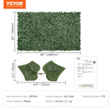 Artificial Wall Plants: VEVOR Ivy Privacy Fence, 59 x 98 in Artificial Green Wall Screen, Greenery Ivy Fence with Mesh Cloth Backing and Strengthened Joint, Faux Hedges Vine Leaf Decoration for Outdoor Garden, Yard, Balcony
