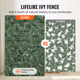 Artificial Wall Plants: VEVOR Ivy Privacy Fence, 1500 x 2490 mm Artificial Green Wall Screen, Greenery Ivy Fence with Strengthened Joint, Faux Hedges Vine Leaf Decoration for Outdoor Garden, Yard, Patio Decor