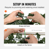 Artificial Wall Plants: VEVOR Ivy Privacy Fence, 1500 x 2490 mm Artificial Green Wall Screen, Greenery Ivy Fence with Strengthened Joint, Faux Hedges Vine Leaf Decoration for Outdoor Garden, Yard, Patio Decor