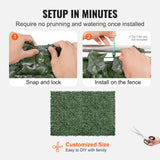 Artificial Wall Plants: VEVOR Ivy Privacy Fence, 1830 x 2440 mm Artificial Green Wall Screen, Greenery Ivy Fence with Mesh Cloth Backing and Strengthened Joint, Faux Hedges Vine Leaf Decoration for Outdoor Garden, Yard