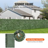 Artificial Wall Plants: VEVOR Ivy Privacy Fence, 2440 x 1830 mm Artificial Green Wall Screen, Greenery Ivy Fence with Strengthened Joint, Faux Hedges Vine Leaf Decoration for Outdoor Garden, Yard, Balcony, Patio Decor