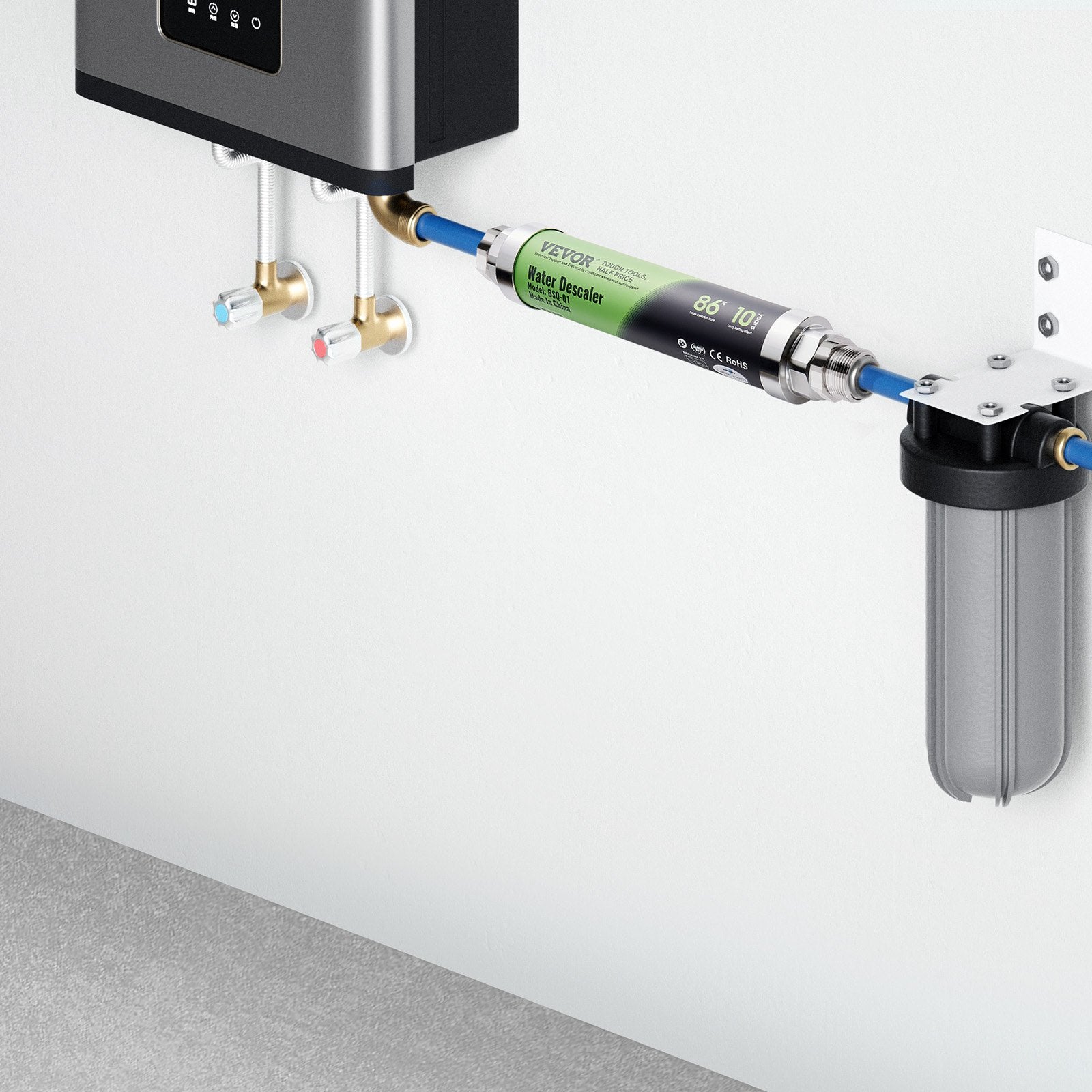 Bath Additives: VEVOR Whole House Salt Free Descaler Physical Scale Descaler System SAAS Alloy