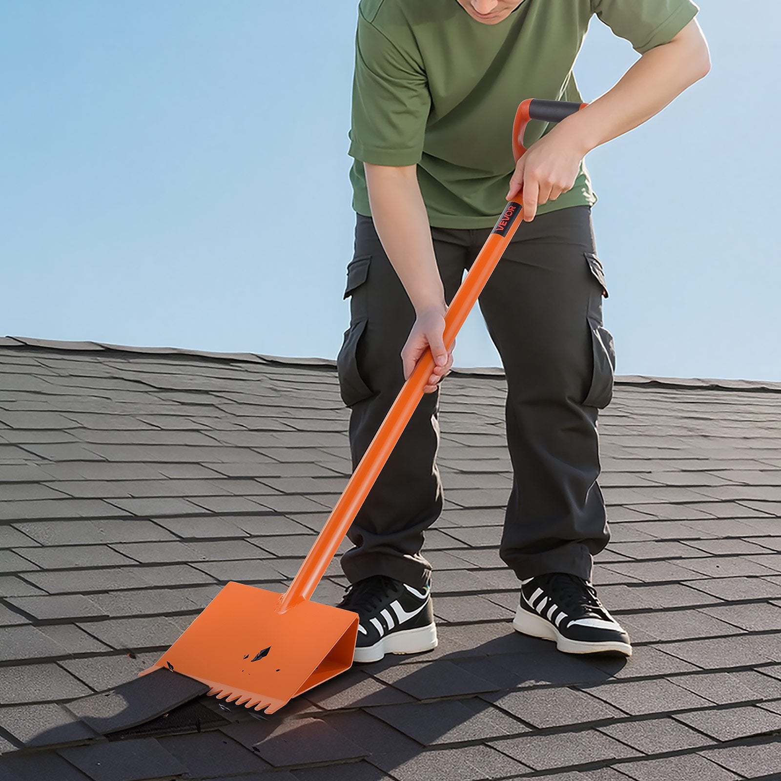 Room Dividers: VEVOR Shingle Shovel 1 Pack, D-Grip Handle Shingle Roof Ripper, High Hardness 45# Steel & Lightweight Easy Tearing Off Roofing & Nails Tool, ideal for Commercial and Residential Use,Orange