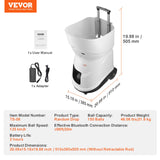 Basketball & Basketball Accessories: VEVOR Tennis Ball Machine Automatic Portable Ball Launcher Training Practice