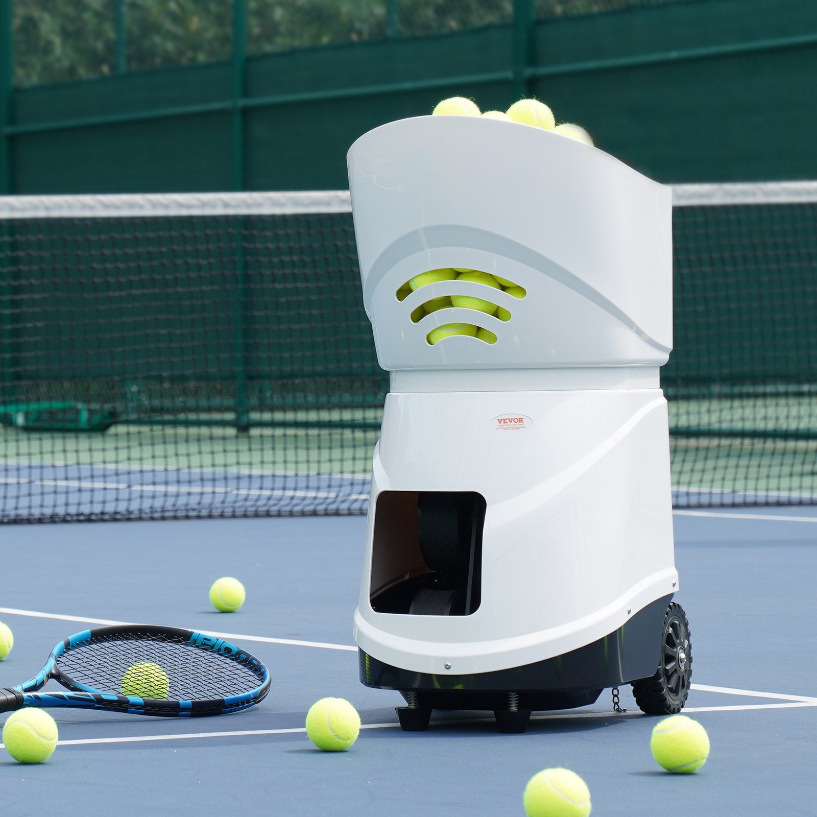 Basketball & Basketball Accessories: VEVOR Tennis Ball Machine Automatic Portable Ball Launcher Training Practice