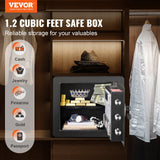 Beds & Bed Frames: VEVOR Safe 1.2 Cubic Feet Home Safe Steel for Cash Gold 15.8x11.8x13.8 inch