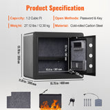 Beds & Bed Frames: VEVOR Safe 1.2 Cubic Feet Home Safe Steel for Cash Gold 15.8x11.8x13.8 inch