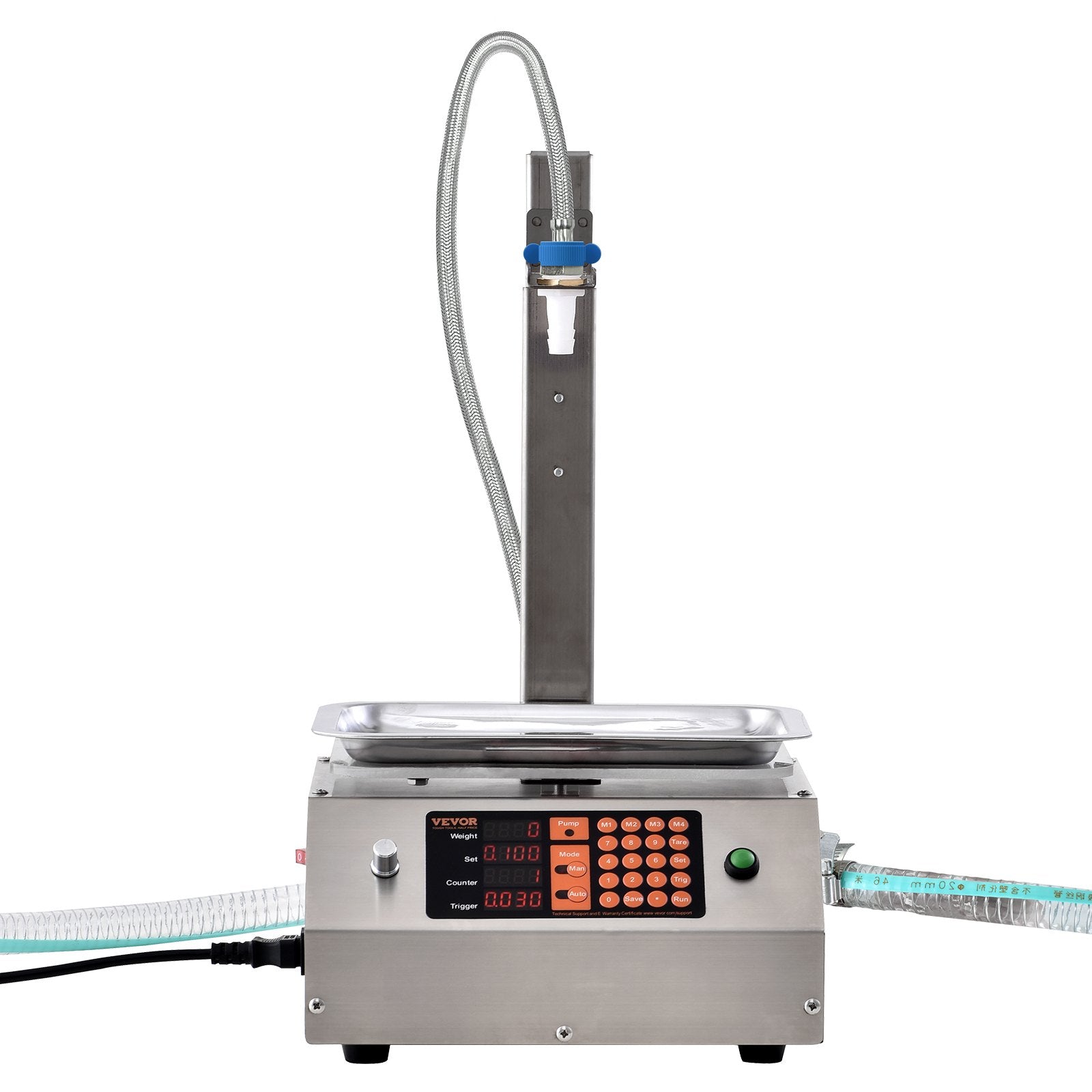 Food Storage: VEVOR Liquid Filling Machine, 30-15000 g Weighing Capacity, Automatic Bottle Filler Machine Bottling Machine Digital Control for Milk, Water, Oil, Wine, Beverage, Detergent, Shampoo (Single Nozzle)