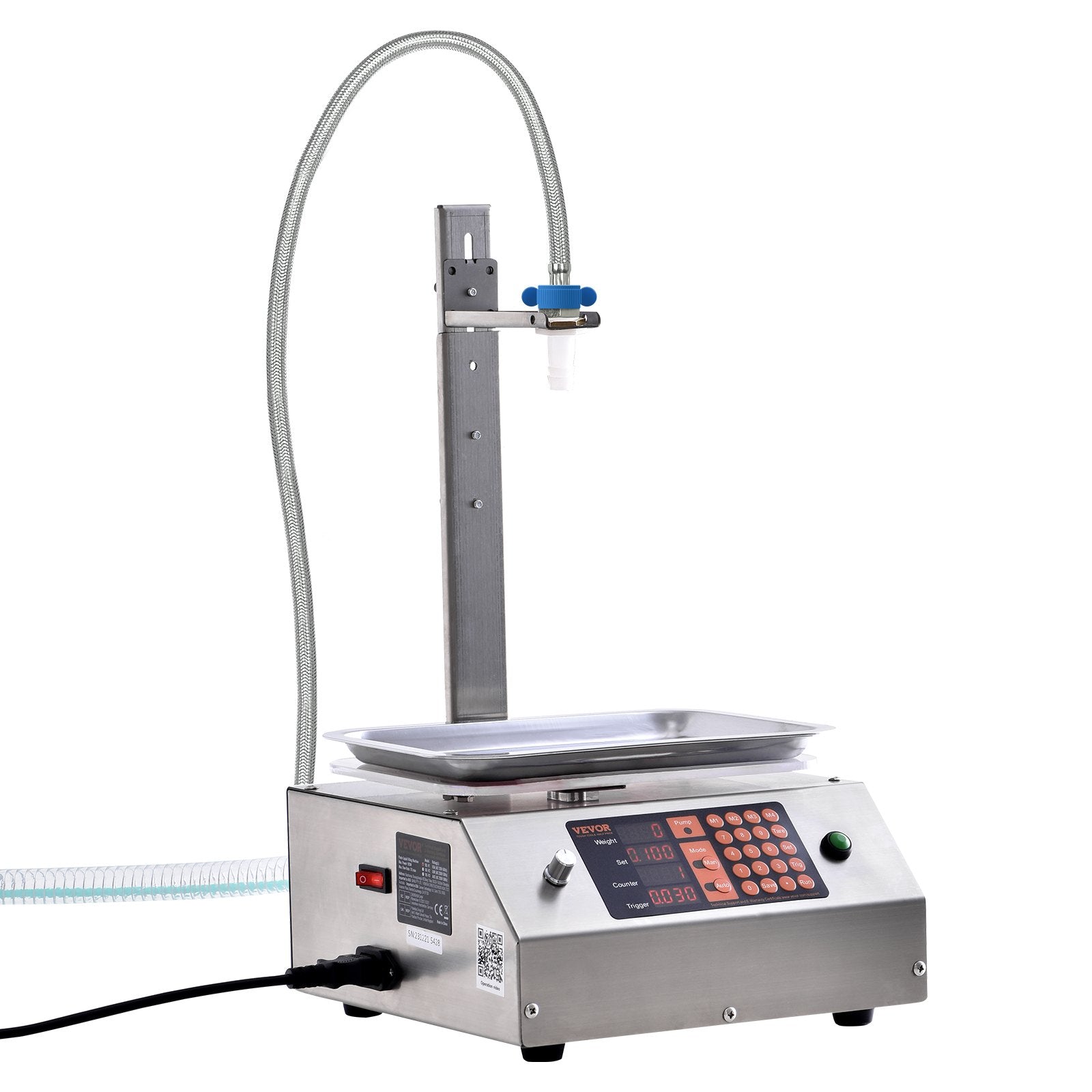 Food Storage: VEVOR Liquid Filling Machine, 30-15000 g Weighing Capacity, Automatic Bottle Filler Machine Bottling Machine Digital Control for Milk, Water, Oil, Wine, Beverage, Detergent, Shampoo (Single Nozzle)