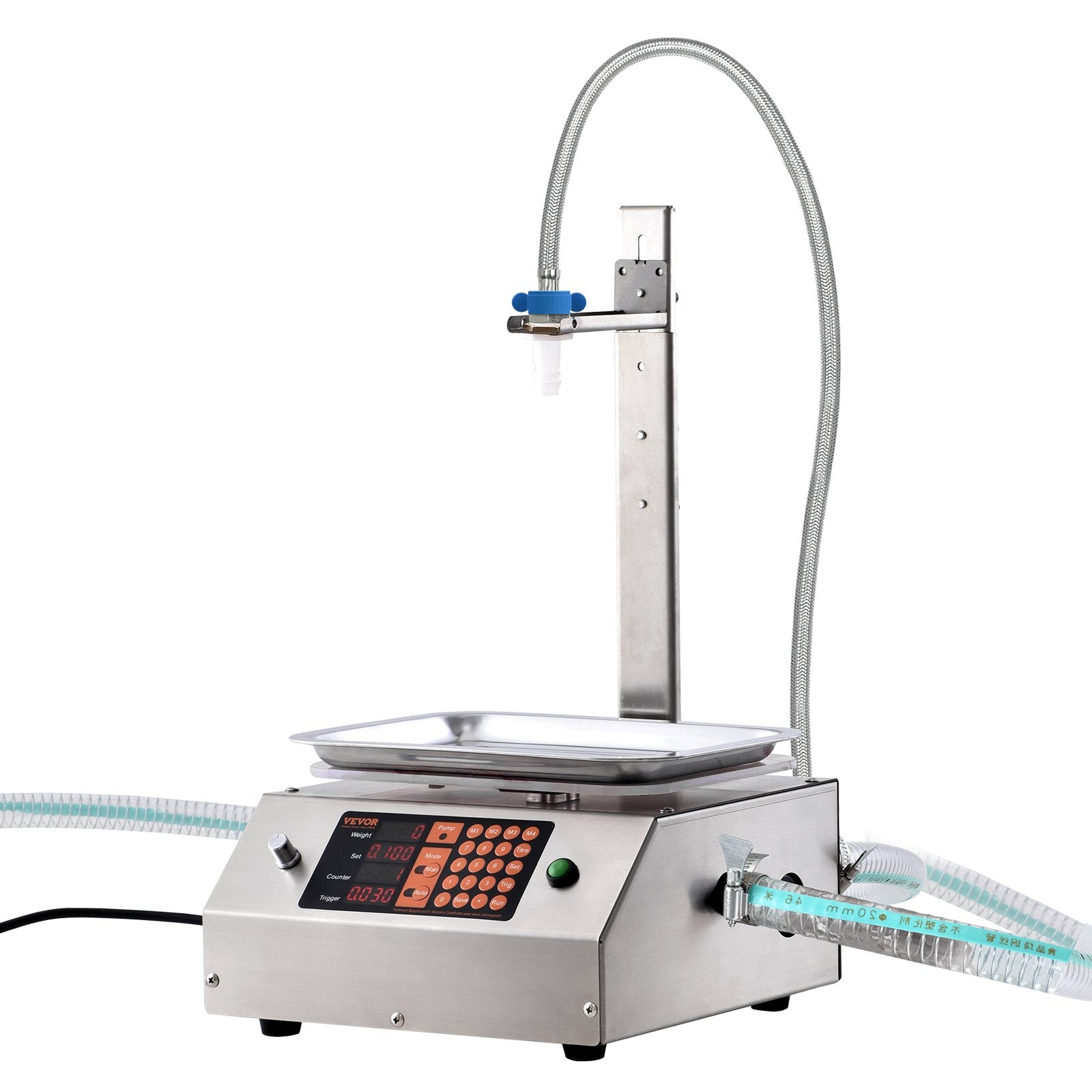 Food Storage: VEVOR Liquid Filling Machine, 30-15000 g Weighing Capacity, Automatic Bottle Filler Machine Bottling Machine Digital Control for Milk, Water, Oil, Wine, Beverage, Detergent, Shampoo (Single Nozzle)