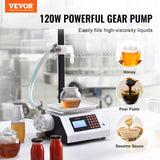 Food Storage: VEVOR Liquid Filling Machine, 50-5000 g Weighing Capacity, Automatic Bottle Filler Machine Bottling Machine Gear Pump Digital Control for Honey, Oil, Wine, Detergent, Viscous Liquids (Single Nozzle)