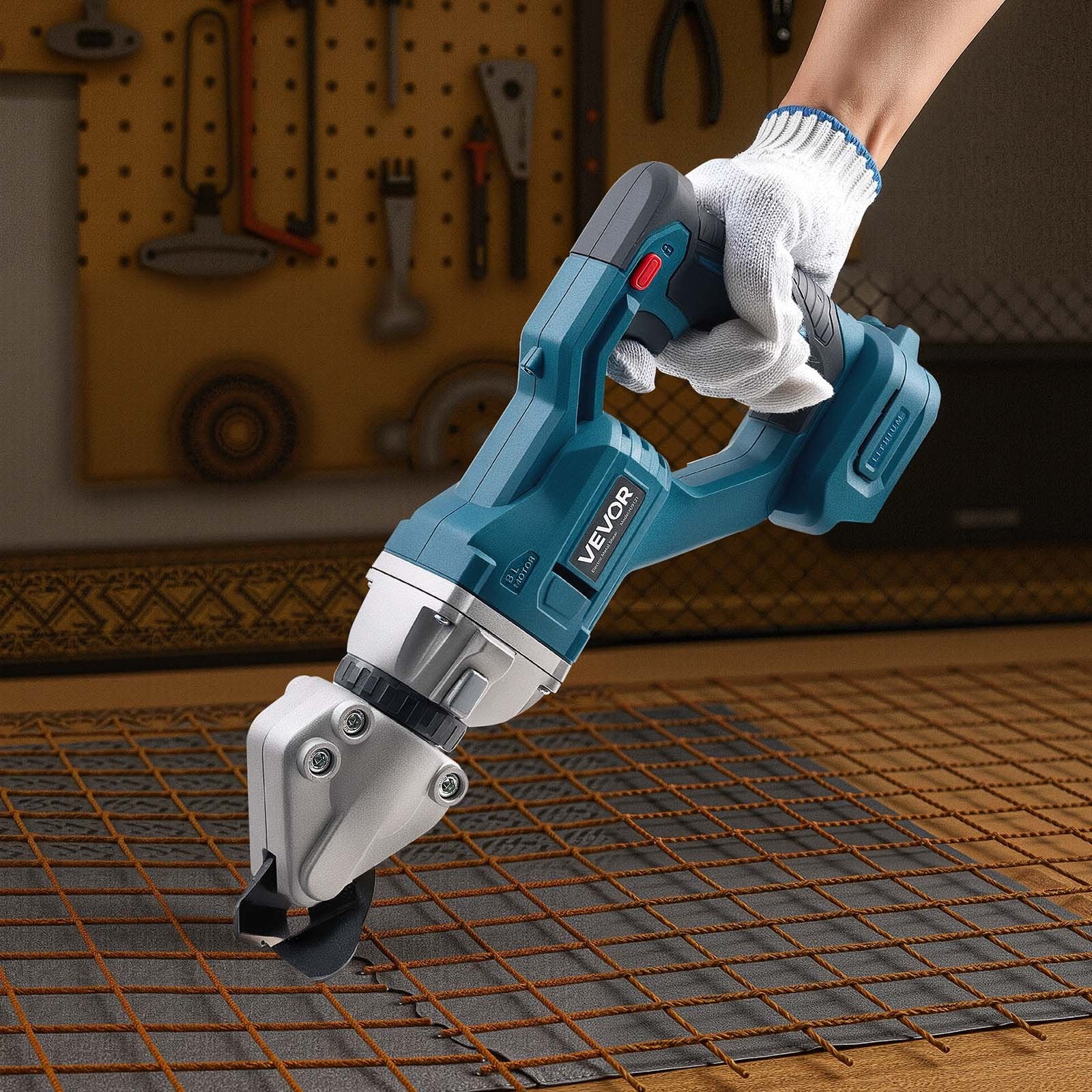 Metal Shear, Sheet Metal Cutter Cordless with 360-Degree Pivoting Head, Double Blades, 25000 RPM Speed, Cuts 18 GA Galvanized Steel, 20 GA Stainless Steel, Aluminum Plate, Plastic, Cardboard