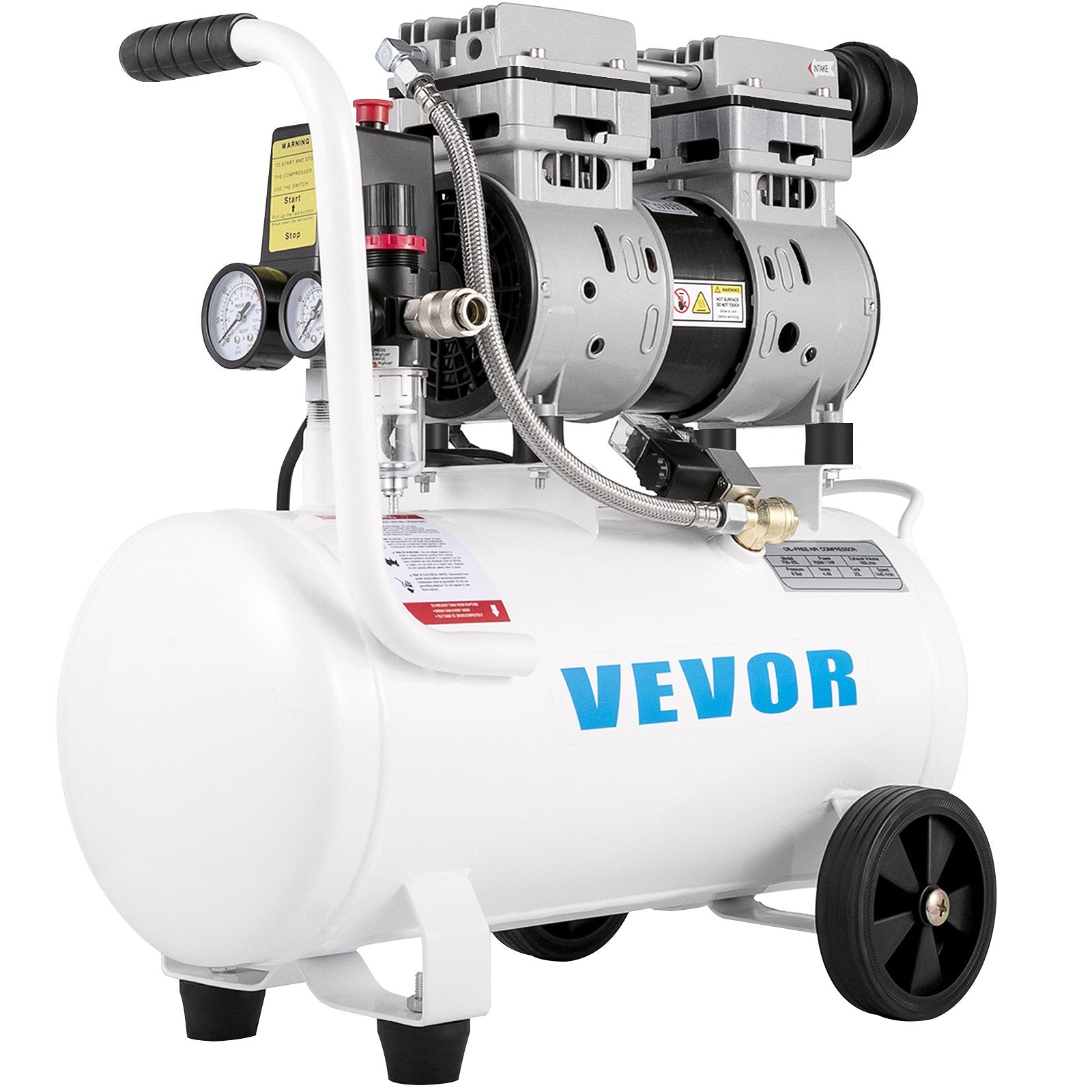 Air Compressor 6.6 Gallon, Portable Air Compressor 1 HP, Oil Free Air Compressor Steel Tank 750W, Pancake Air Compressor 115 PSI, Ultra Quiet Compressor for Home Repair, Tire Inflation