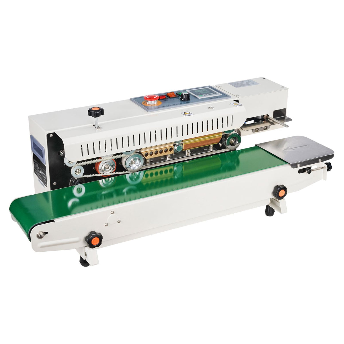 Continuous Bag Band Sealing Machine, 6-12 mm Seal Width, Horizontal Band Sealer Machine with Digital Temperature Control, Bag Sealer for 0.02-0.8 mm Plastic Bags Films with Inflation Function