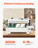 Washing Machines: VEVOR Continuous Bag Band Sealing Machine, 6-12 mm Seal Width, Horizontal Band Sealer Machine with Digital Temperature Control, Carbon Steel Bag Sealer for 0.02-0.8 mm Plastic Bags Films Membrane