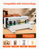 Washing Machines: VEVOR Continuous Bag Band Sealing Machine, 6-12 mm Seal Width, Horizontal Band Sealer Machine with Digital Temperature Control, Carbon Steel Bag Sealer for 0.02-0.8 mm Plastic Bags Films Membrane