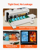 Washing Machines: VEVOR Continuous Bag Band Sealing Machine, 6-12 mm Seal Width, Horizontal Band Sealer Machine with Digital Temperature Control, Carbon Steel Bag Sealer for 0.02-0.8 mm Plastic Bags Films Membrane