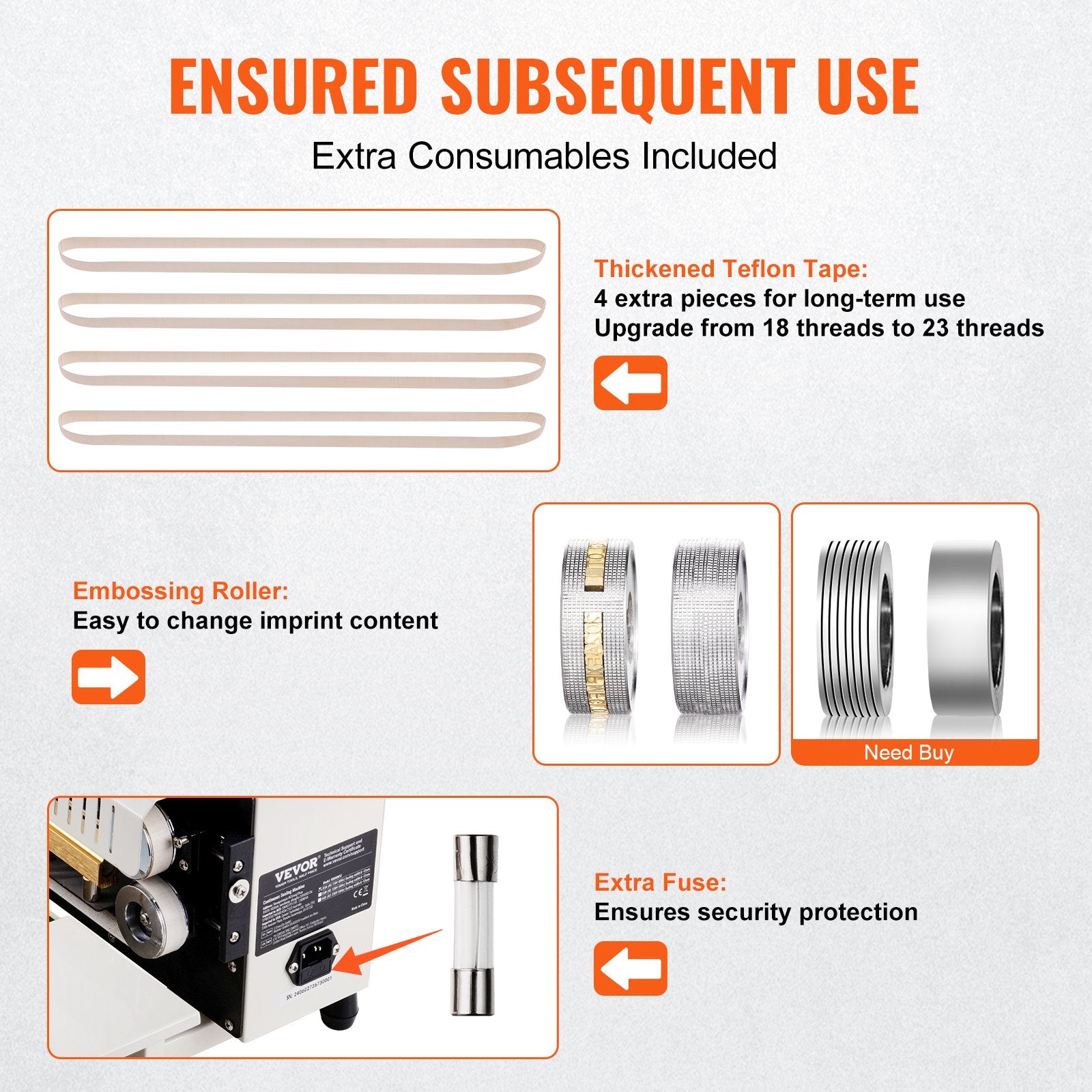 Food Storage: VEVOR Continuous Bag Band Sealing Machine Horizontal Band Sealer Count Function