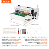Food Storage: VEVOR Continuous Bag Band Sealing Machine Horizontal Band Sealer Count Function
